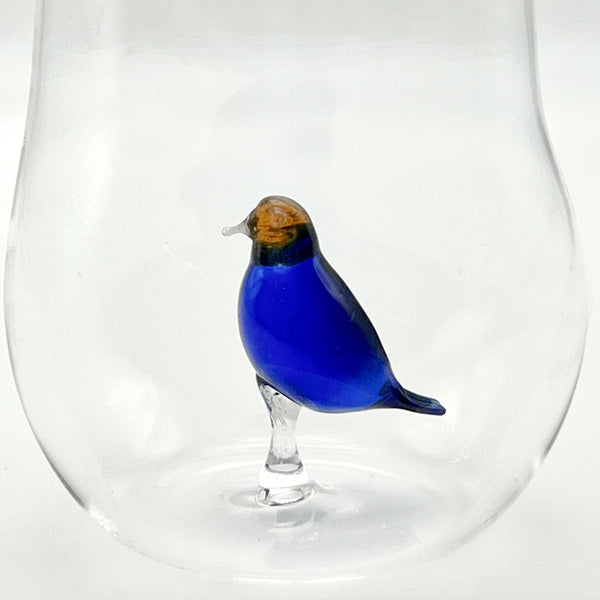 Vaso Pajarito Azul y Ambar